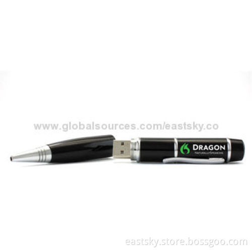 Laser Point Pen-shaped USB Drive, 64MB to 32GB Flash Memory, Warranty Free for 2 Years
